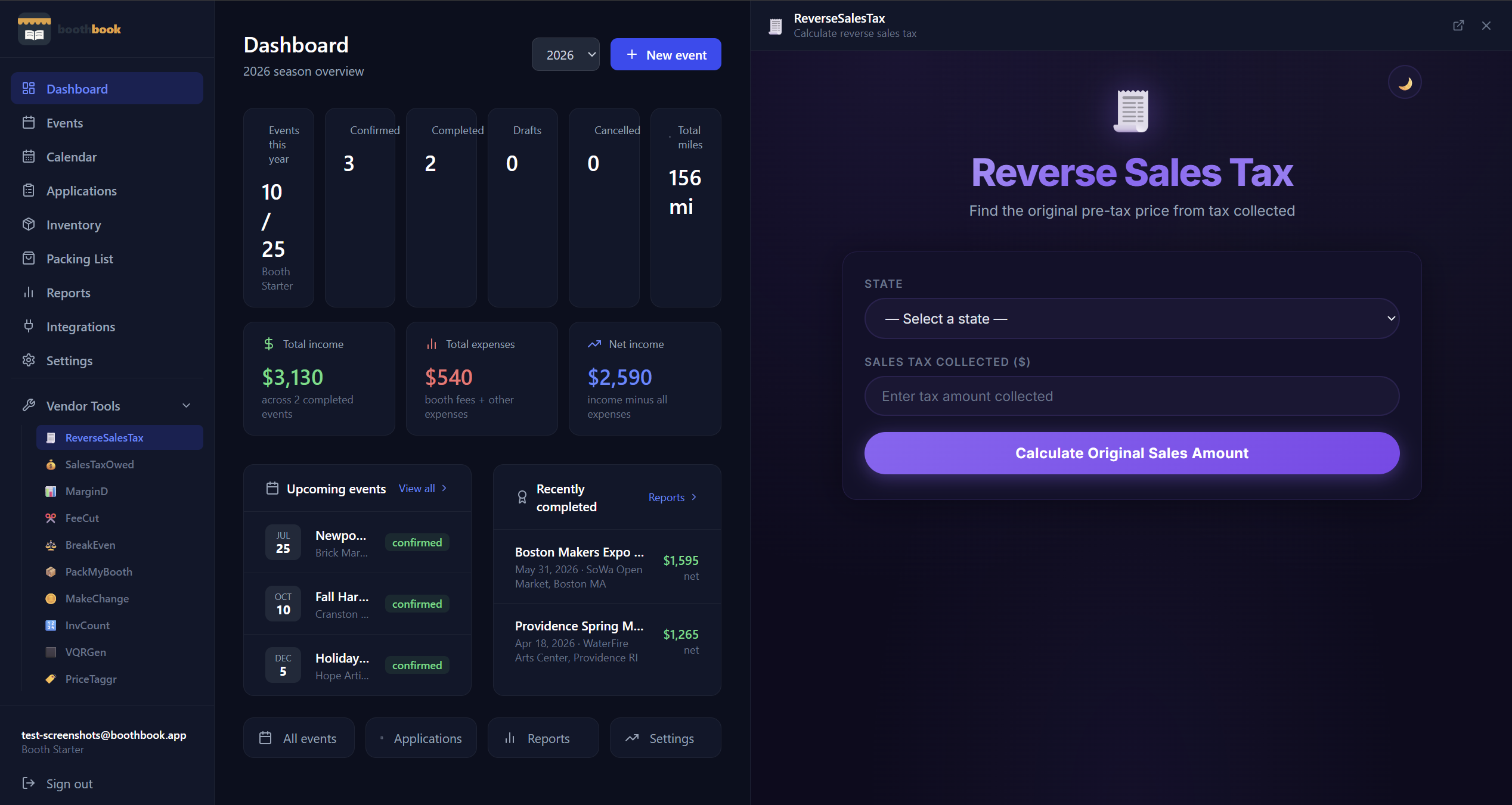 Use VendorTools from within Fairkeep screenshot
